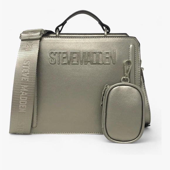 Steve Madden Black Purse w/ AirPod Case • 2 Straps - Picture 11 of 15